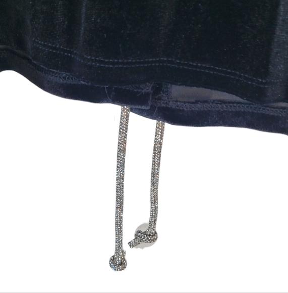 Love J Velour Crop Top Bejeweled Rope Ties - Picture 10 of 16